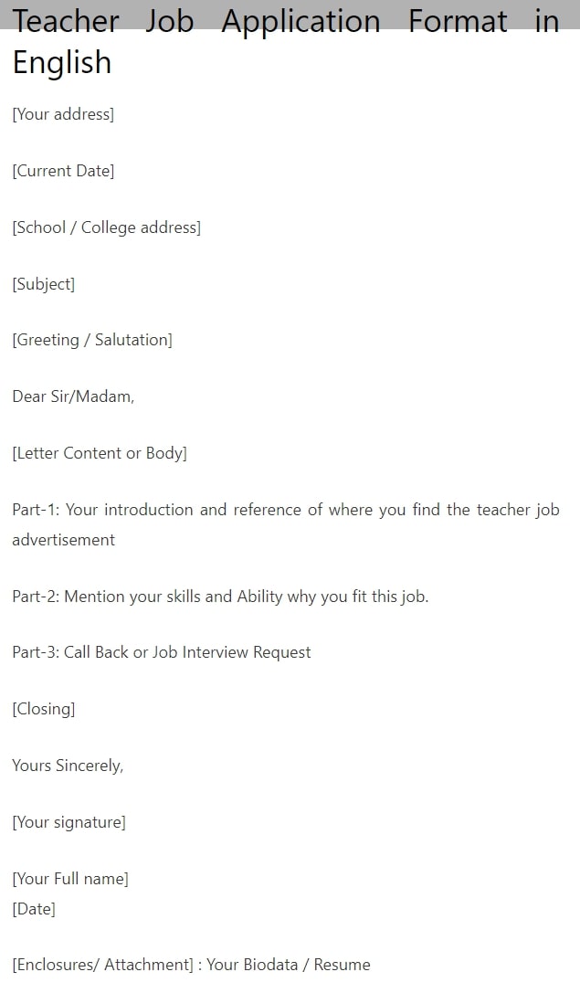 Teacher-Job-Application-In-English