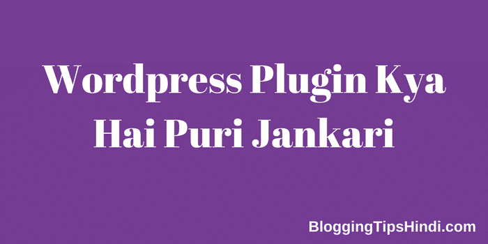 Wordpress Plugin Kya Hai Puri Jankari