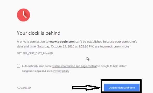 Your Clock is Behind Chrome Error Kaise Fix Solve Kare